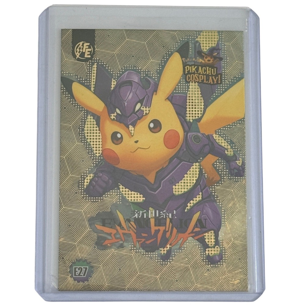 Pikachu Cosplay Evangelion Unit-01 E27 Custom Fan Art Foil Card